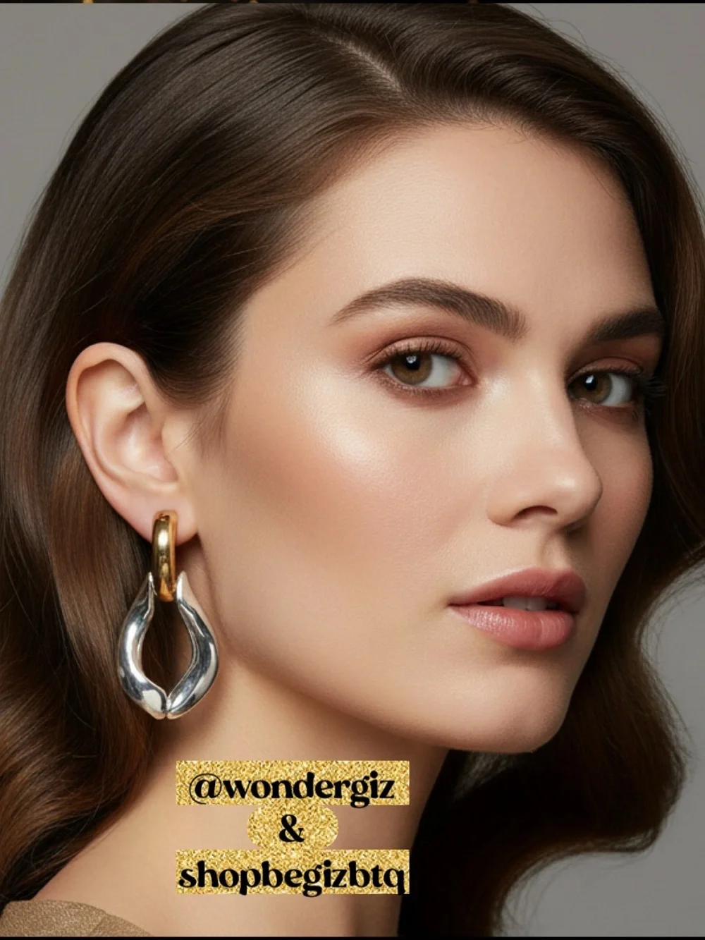 Authentic Bold Statement Wishbone Earrings Gold & Silver Polished NWT